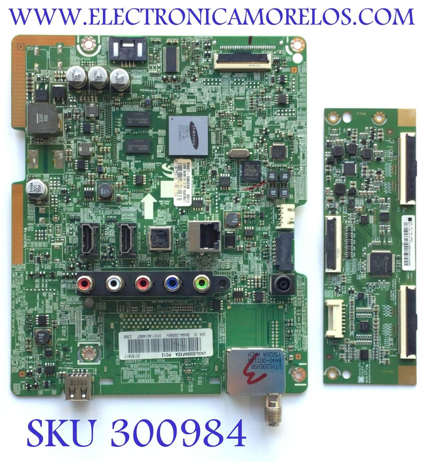 KIT DE TARJETAS PARA TV SAMSUNG / MAIN BN94-09599V / BN41-02360B / BN97-09523B / BN9409599V / T-CON 44-9771080O / 47-6021043 / 2015-04-2444-9771080OB05401A6383 / PANEL JJ032BGE-R1-RR01 / DISPLAY HV320FHB-N10 / MODELO UN32J5205AFXZA LS03
